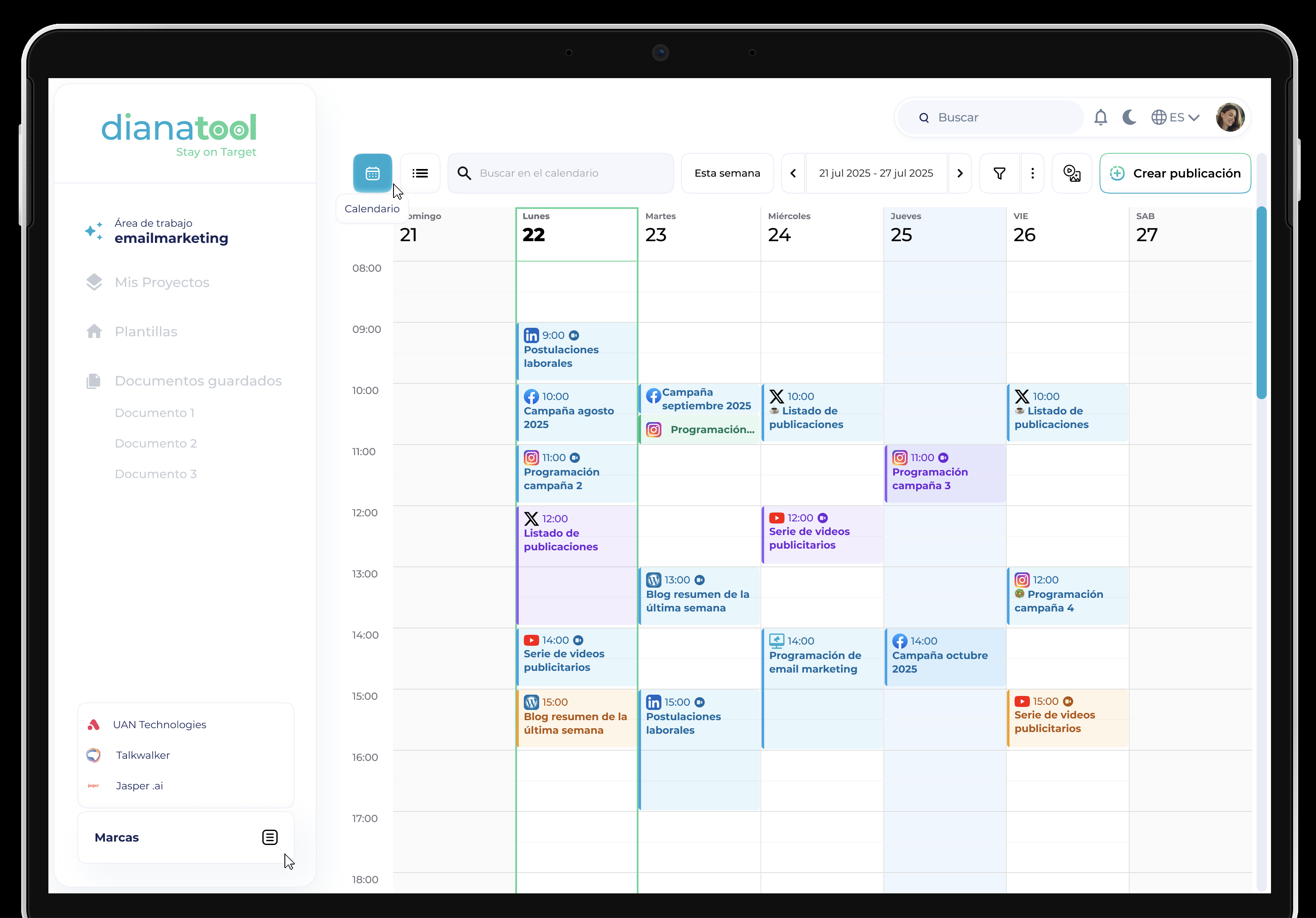Calendari programació
